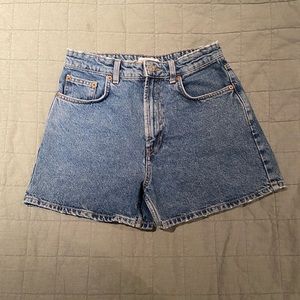 ZARA mom fit high rise shorts